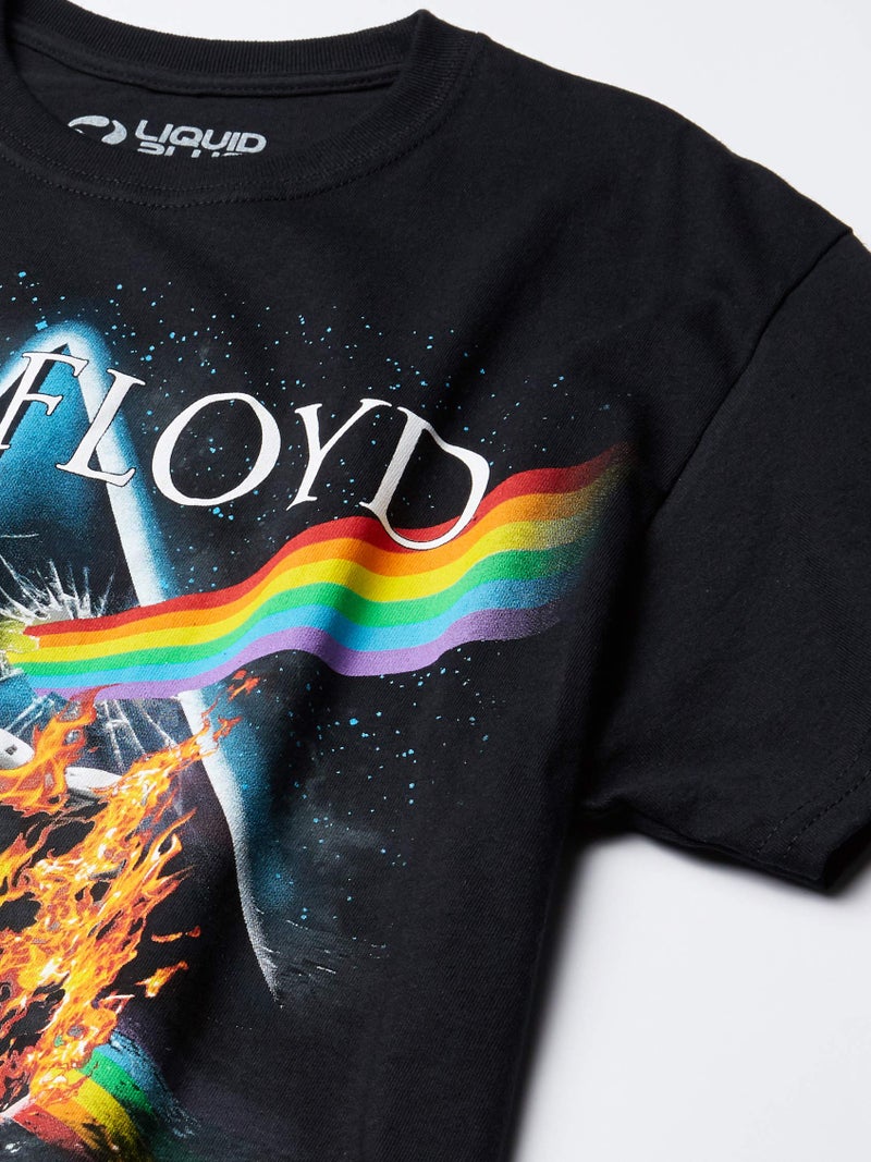 Liquid Blue Pink Floyd Bright Side of The Moon T-Shirt, Black, Medium - Image 3